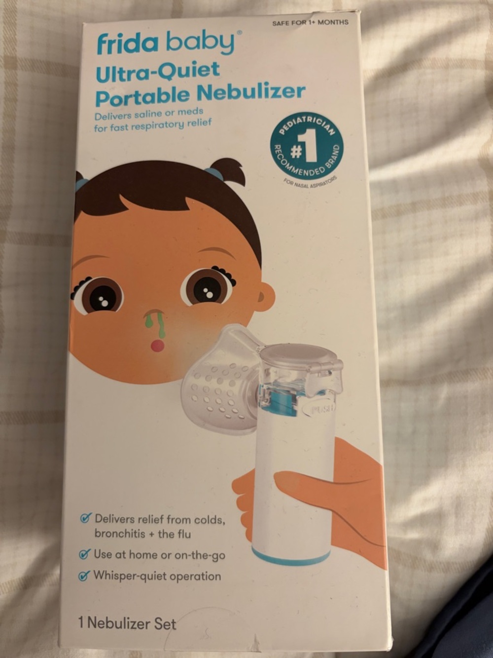 frida baby Ultra-Quiet Portable Nebulizer - White/Blue